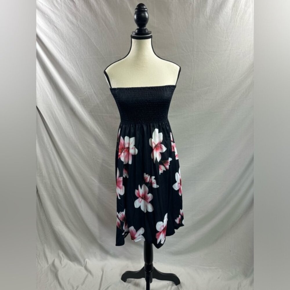 Floral Print Shirred Strapless Dress - Picture 5 of 5